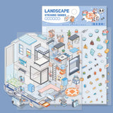 Blue Dormitory - 3D Sticker Scenes