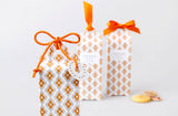 15PCS Orange Boxes with Ribbon + Tag